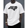 European Sizes North Carolina State Pride T-Shirt | Men'S Printed Casual Graphic Tee, White, Crew Neck, Regular Fit, Short Sleeve