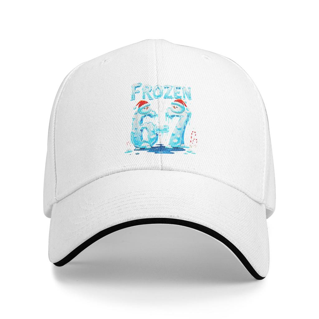 Frozen by 67 Funny Six Seven Meme Christmas Sun Baseball Cap Spring Unisex-Teens Custom Hip Hop Hats Outdoor Gym Snapback Cap