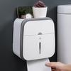 Wall-Mounted Bathroom Tissue and Phone Holder with Storage for Sanitary Supplies