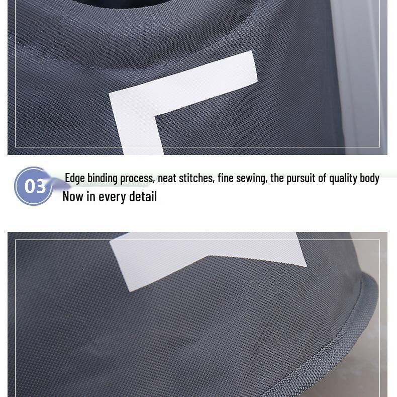 Large Round Printed Oxford Cloth Laundry Basket - Stylish Home Storage
