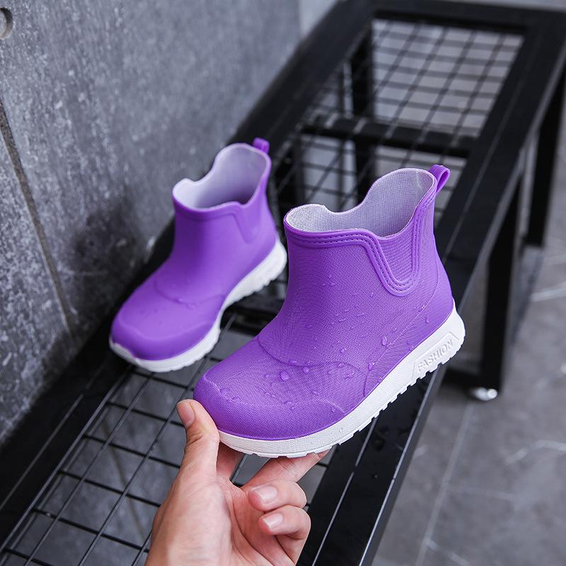 Kids' Non-Slip Ankle Rain Boots - Warm, Waterproof Rubber Shoes for Boys, Girls & Parent-Child, Medium & Large Sizes