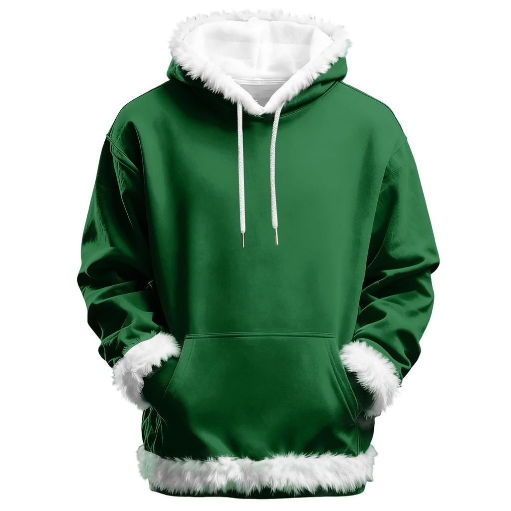 Women's Casual Fleece-lined Hoodie With Long Sleeves, Color, Pockets, Sweatshirt Top