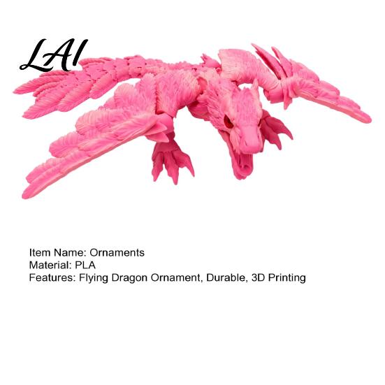 Flexible Jointed Dragon Flying Toy with Movable Joints 3D Printed Realistic Educational Science Gift Model PLA Ornament for Office And Home Display