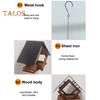 Birds Feeders Outdoor Hanging Wooden Birds Feeder with Weatherproof Metal Roof Wildbird Feeder House for Garden Courtyard Decor