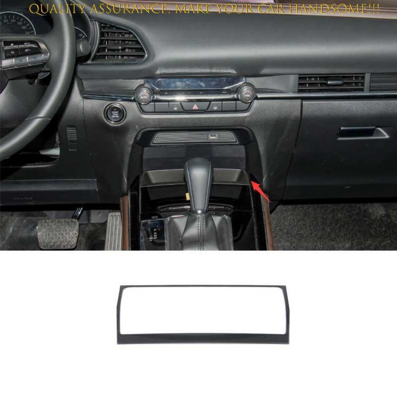 For Mazda CX-30 2020-2023 Black Titanium Center Console Storage Box Frame Trim