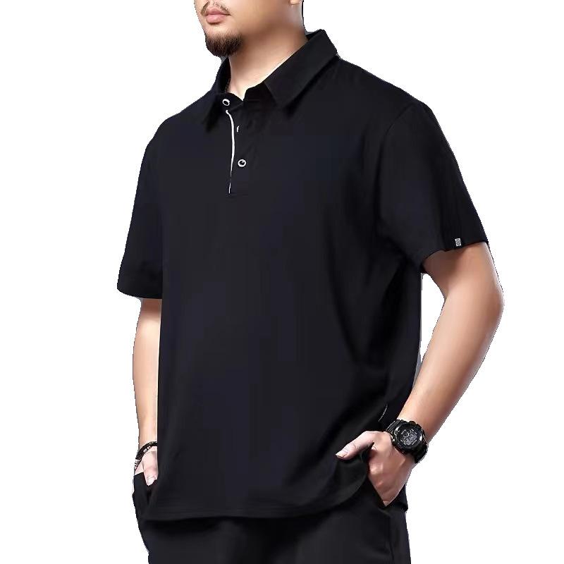 Business Feuchtigkeitstransport Weiche Qualität Atmungsaktiv Herren Lockeres Poloshirt--Knitterarm Lässig Sportlich Kurzarm Halshemd