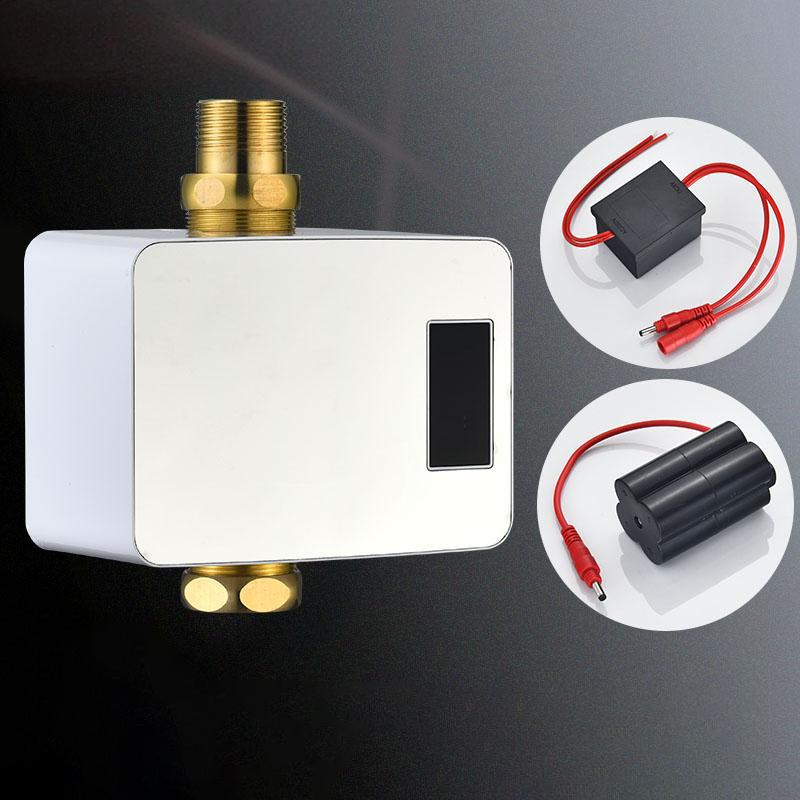 HLK DC Induction Brass Solenoid Valve Automatic Touchless Sensor for Hotel Toilet Flush Valve Water Saving Modern Design