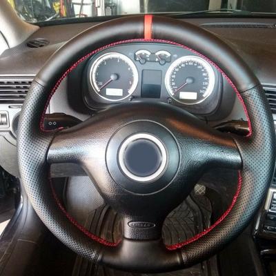 Customize Car Steering Wheel Covers Braid Leather For Volkswagen VW Golf 4 Passat B5 1996-2003 Seat Leon 1999-2004