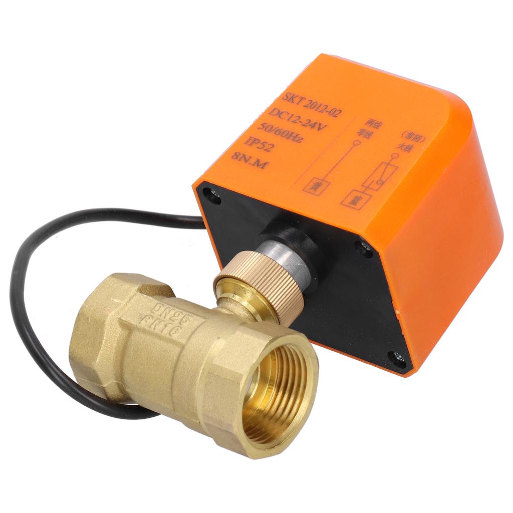 2 Way Electric Ball Valve 2 Wire Brass Motorized Mechanical Equipment DC12/24V DN25