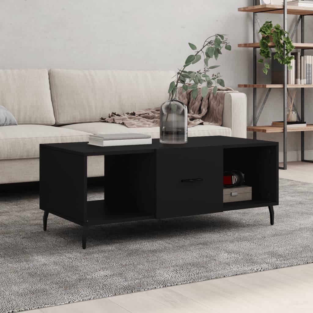 Vidaxl Coffee Table, Black, 102X50X40 Cm, Wood-Based Material