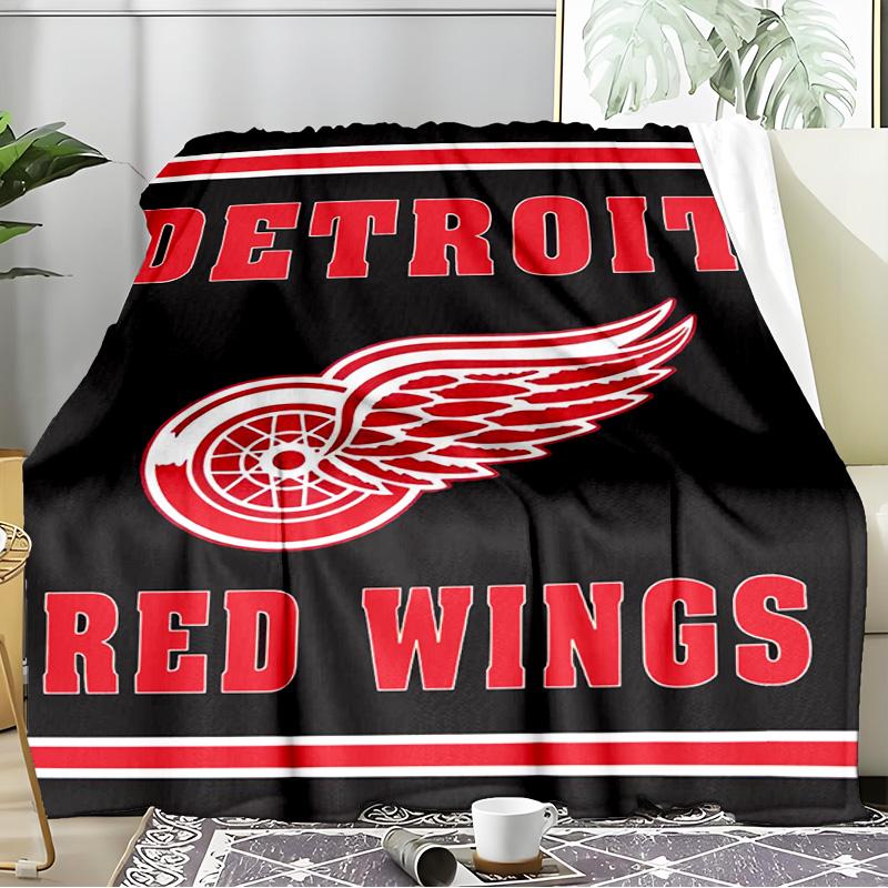 Red Wings Logo Blanket Flannel Throw for Sofa, Indoor, Camping, Living Room, Office, Chair, And Bed Soft Birthday Gift