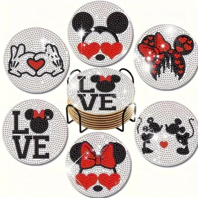 

8 шт./наборы Серия Любовь Алмазная Живопись Подставки DIY Алмазное Искусство Подставки 5D Полная Выкладка Алмазные Подставки Акриловые Круглые Чашки