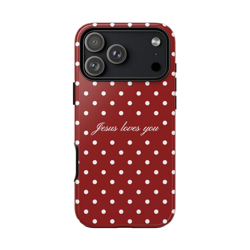 Custodia per telefono di lusso Clmj a pois Gesù ti ama per iPhone 17 16 15 14 13 12 11 X XS Air Pro Max Plus Copertura Posteriore a Doppio Strato