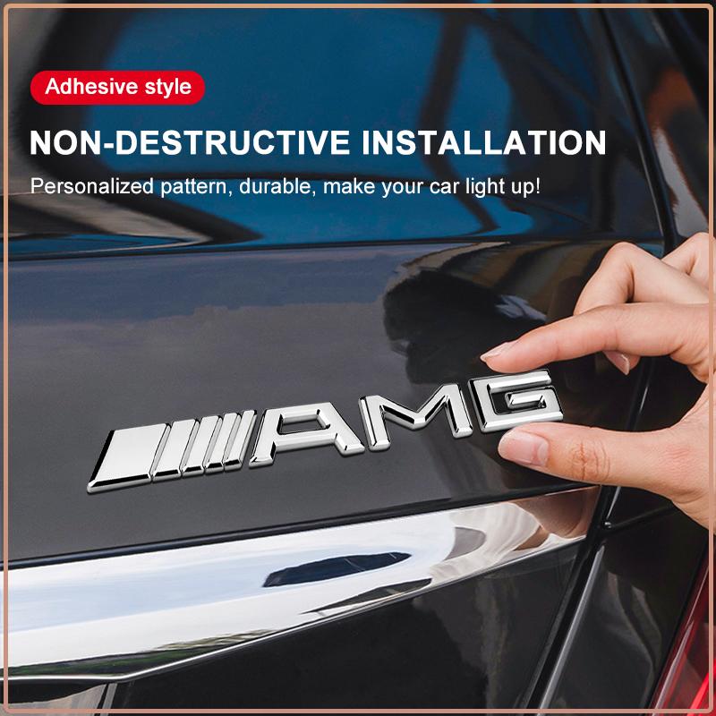 Set of 1 3D Rear Car Body Sticker AMG Emblem Badge Decal Label For Mercedes-Benz C500 C200 C300 A B C E GLA CLA GLK GL ML GLE Class Car Accessories