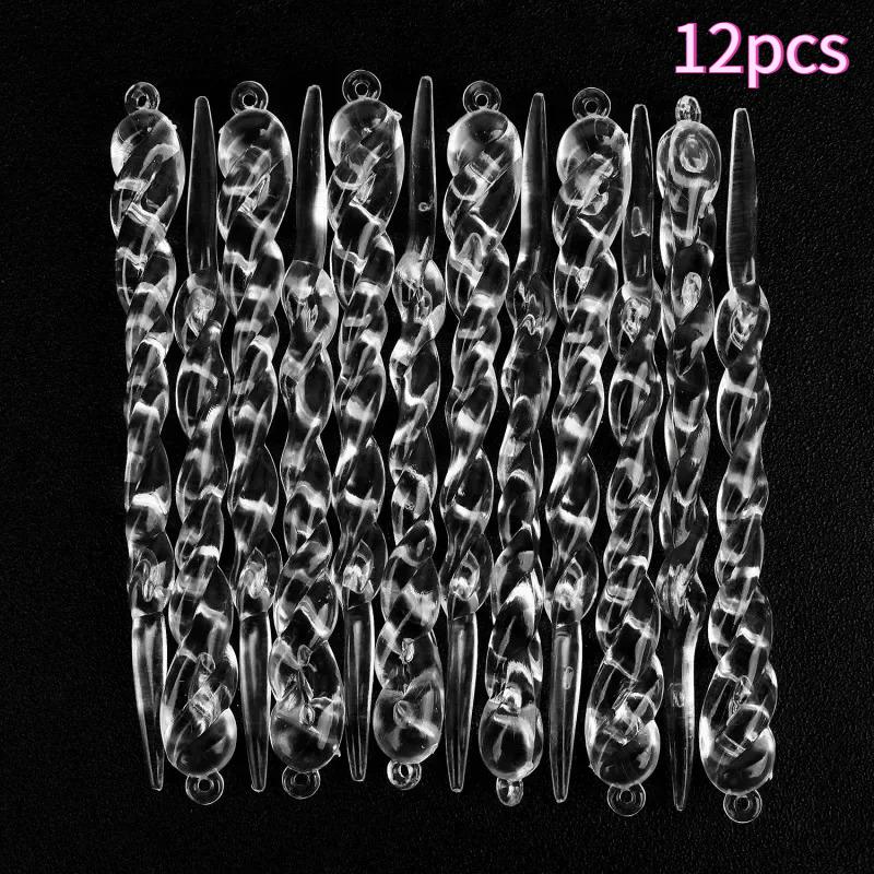 Christmas Clear Icicle Hanging Pendants for Xmas Tree Transparent Simulation Icicles New Year Party Home Decor Holiday Ornaments