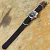 atelierCODEL NATO for the Ultimate Military Nylon and Leather Watch Band Width Strap, Artisan-Crafted Comfort, (Lug 21mm/22mm, Black)
