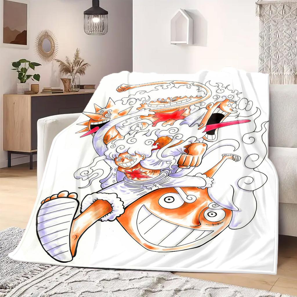 OnePiece Anime Print Blanket Warm  Comfortable Flannel Blanket Suitable for Bedrooms, Sofas, Beds, Chairs, Picnics, Travel