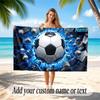 Soccer Theme Beach Towel Personalized Custom Name & Text Soft Quick Dry Beach Towel for Swimming Travel