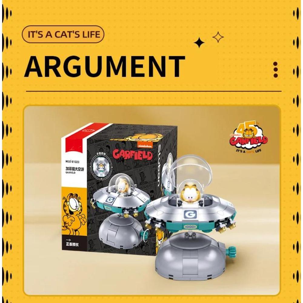 Garfield Car Building Blocks City Magic Cartoon Cat Anime Figures Collection Dispaly Model DIY Bricks Toys For Kid Birthday Gift