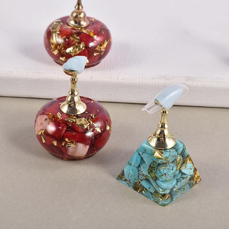 Fake Nails Tips Practice Holder Resin Mold for Press On Nails,Crystal Epoxy Mold DIY Nail Display Stand Silicone Mold