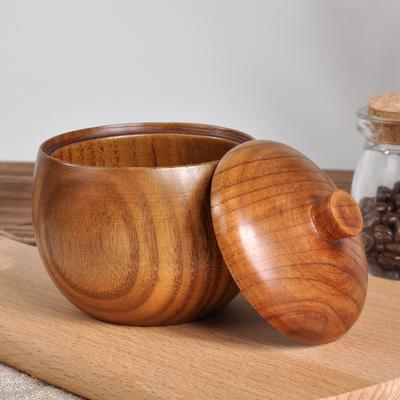 Solid Wood Seasoning Pot Creative  Bottle En Retro   Kitchen Tools Salt Shaker with Lid