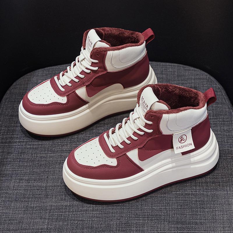 

Белые туфли на толстой подошве Белые туфли Повседневная мода Классические туфли для скейтбординга 40 красный