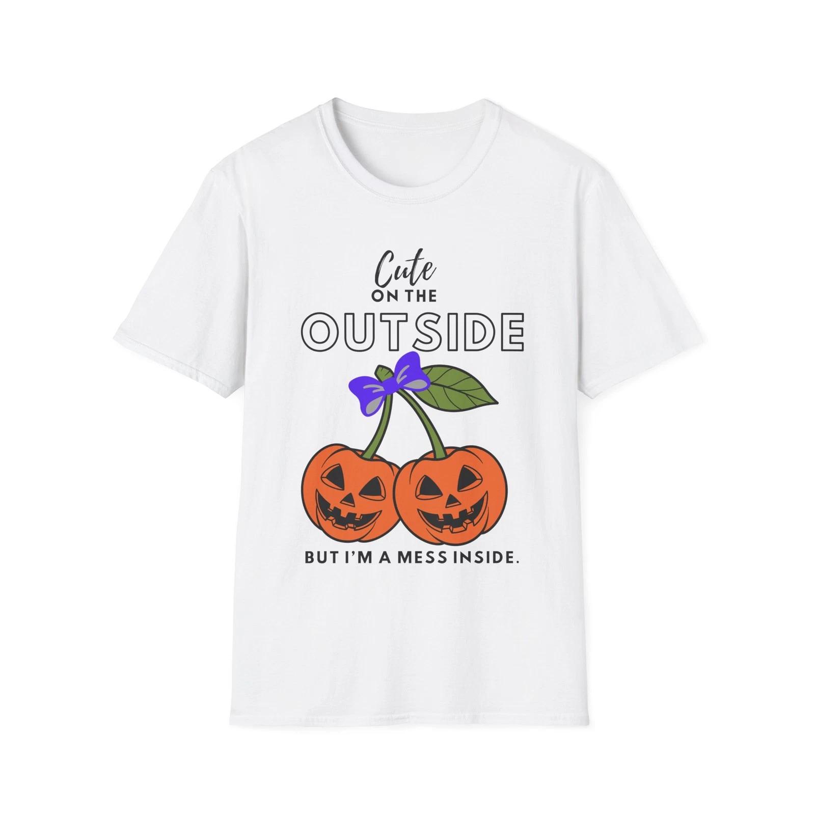Halloween Pumpkin Shirt, Softstyle T shirt, Fall Graphic Tee Jack O Lantern Top S