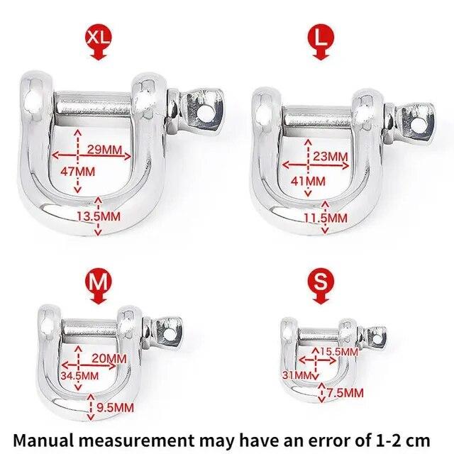 304 Stainless Steel Straight D Shackle D Rigging Shackle Hooks Scrotum Restraint Lock Chastity Delay Ring Sex Toys Adult Store