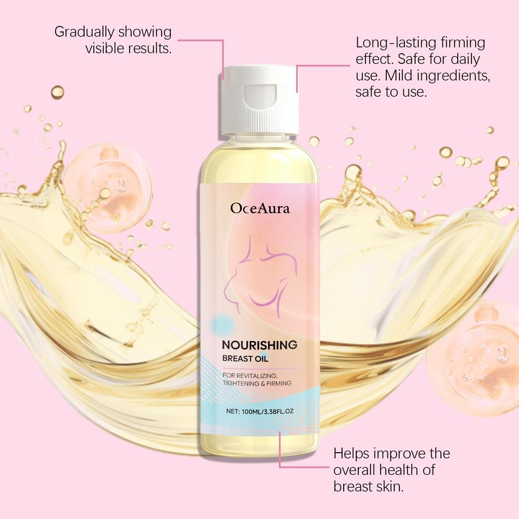 OceAura Breast Growth Oil Turmeric Lifts Chest Tighten Skin Firming Massage Deep Nourishment Breast Enlargement Oil for Women