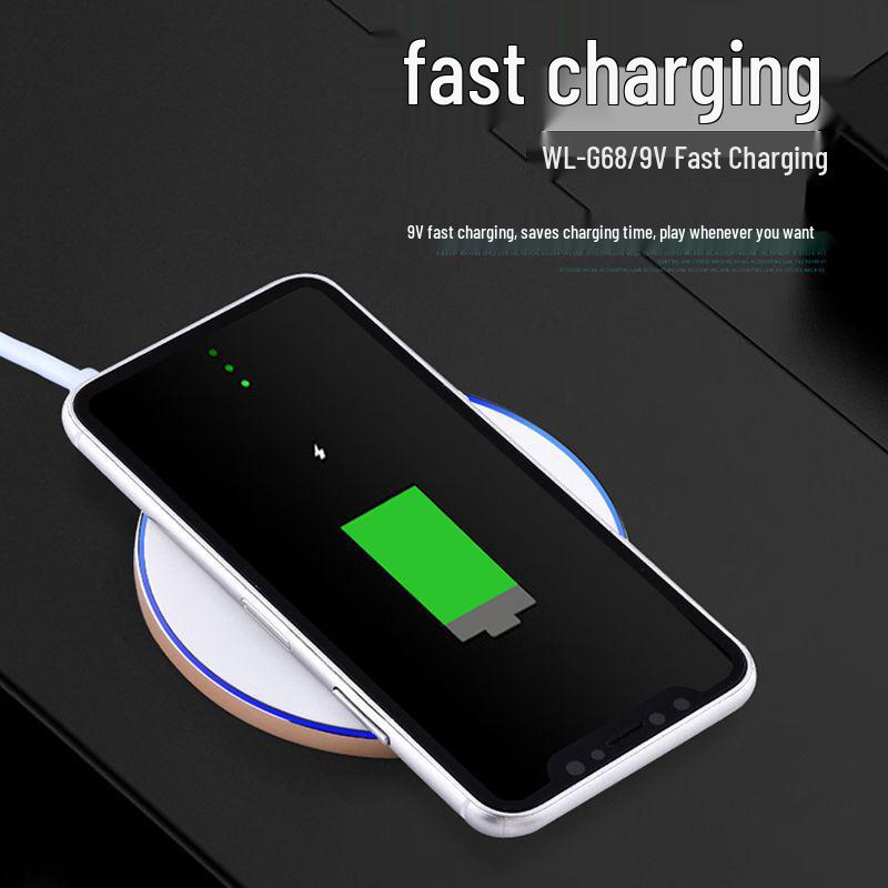 GY68 Wireless Charger: Compatible with Apple & Android, 7.5W, 9V Metal Aluminum Alloy