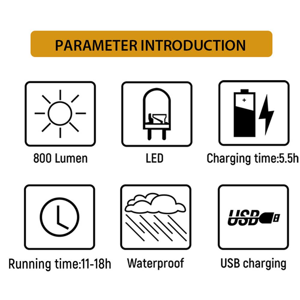 LED Camping Light Retractable Tripod Light Portable 10800mAh Rechargeable Work Lamp with Rotatable