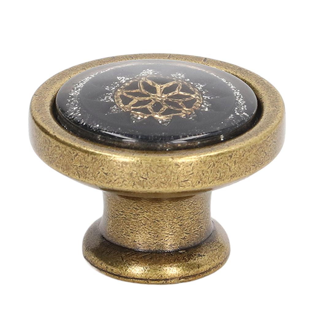 2 Sets Antique Furniture Hardware Handle Knob Zinc Alloy Round Single Hole Cabinet Door Handle