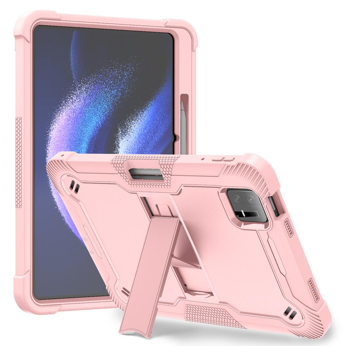 

Anti-Slip Hybrid Case For Xiaomi Pad 6 Pro 2023 11.0 inch Built-in Kickstand Heavy Duty Cover Shockproof 3-Layers With Pen Slot Xiaomi Pad 6 2023 розового золота