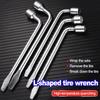 Car Spare Tire Lug Wrench - L Type Hexagonal Head 17/19/21mm Slotted End Socket Repair Tool, Standard Tire Wrench