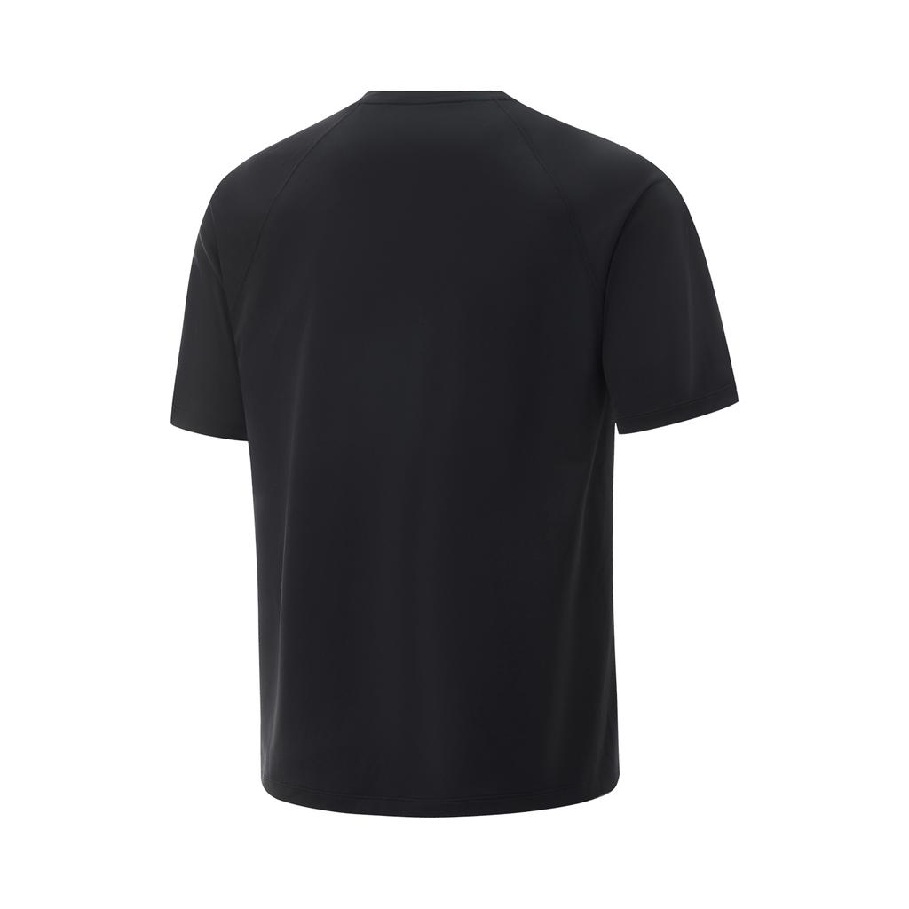 Li-Ning Comfortable Simple Letter Print Casual Quick-Dry Round Neck Short Sleeve T-Shirt Men Tops Black ATSV027-2