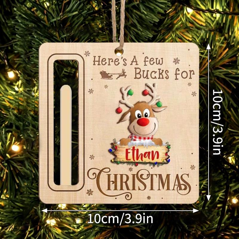 Wooden Christmas Money Holder Ornament Cash Gift Card Holder Hanging Decor Xmas Tree Pendant 2027 New Year Home Decor