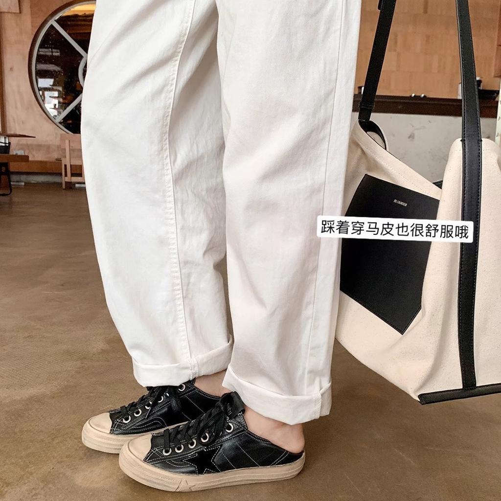 Cowhide version~ soft leather retro old dirty shoes women's spring new stars small dirty shoes sports casual board shoes