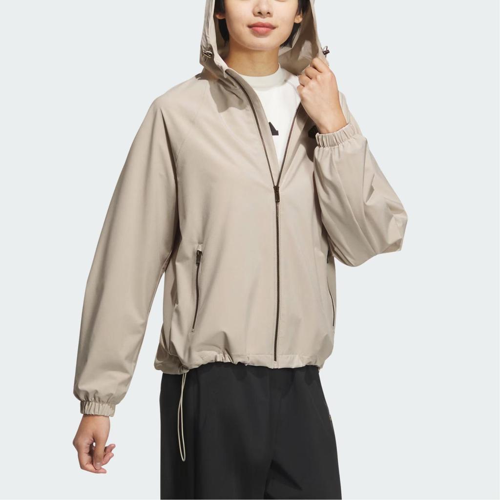 adidas Tech Woven Jacket With Brand Logo Women Jackets Light-Brown JJ1128
