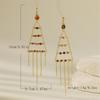 Delicate Natural Stone Dangle Earrings Adornment Chic Ear Drop Pendant Accessories Fringe Ear Hooks for Daily Wear Dates