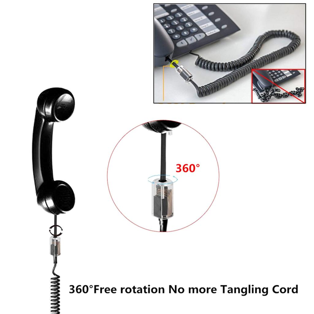 RJ9 4P4C Handset-Telefonkabel-Adapter 360 Grad drehbarer Kabelentwirrer Einfache Installation für effiziente Kommunikation