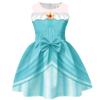 94264 Kinderen Meisjes Prinses Rosalina Print Strik Mouwloze Jurk