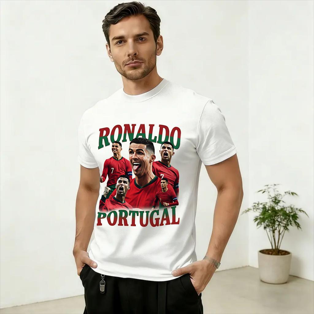 Football Legend 2026 Ronaldo TShirts for Unisex Novelty Cotton Tees Round Collar Short Sleeve T Shirt Big Size Clothes
