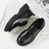Autumn new men's business waterproof black leather shoes chef shoes men's versatile platform shoes