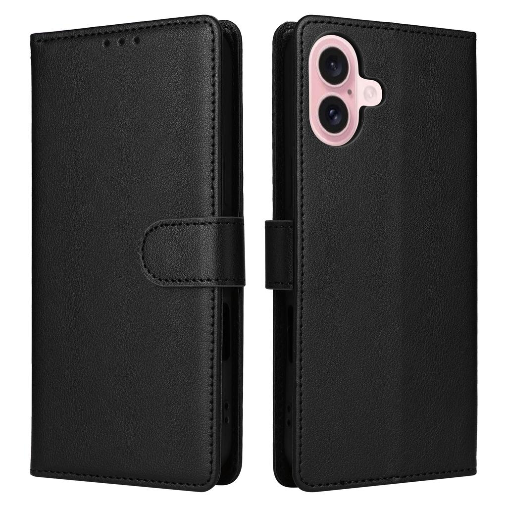 For iPhone 17 Case Wallet Stand View PU Leather Phone Cover with Wrist Strap