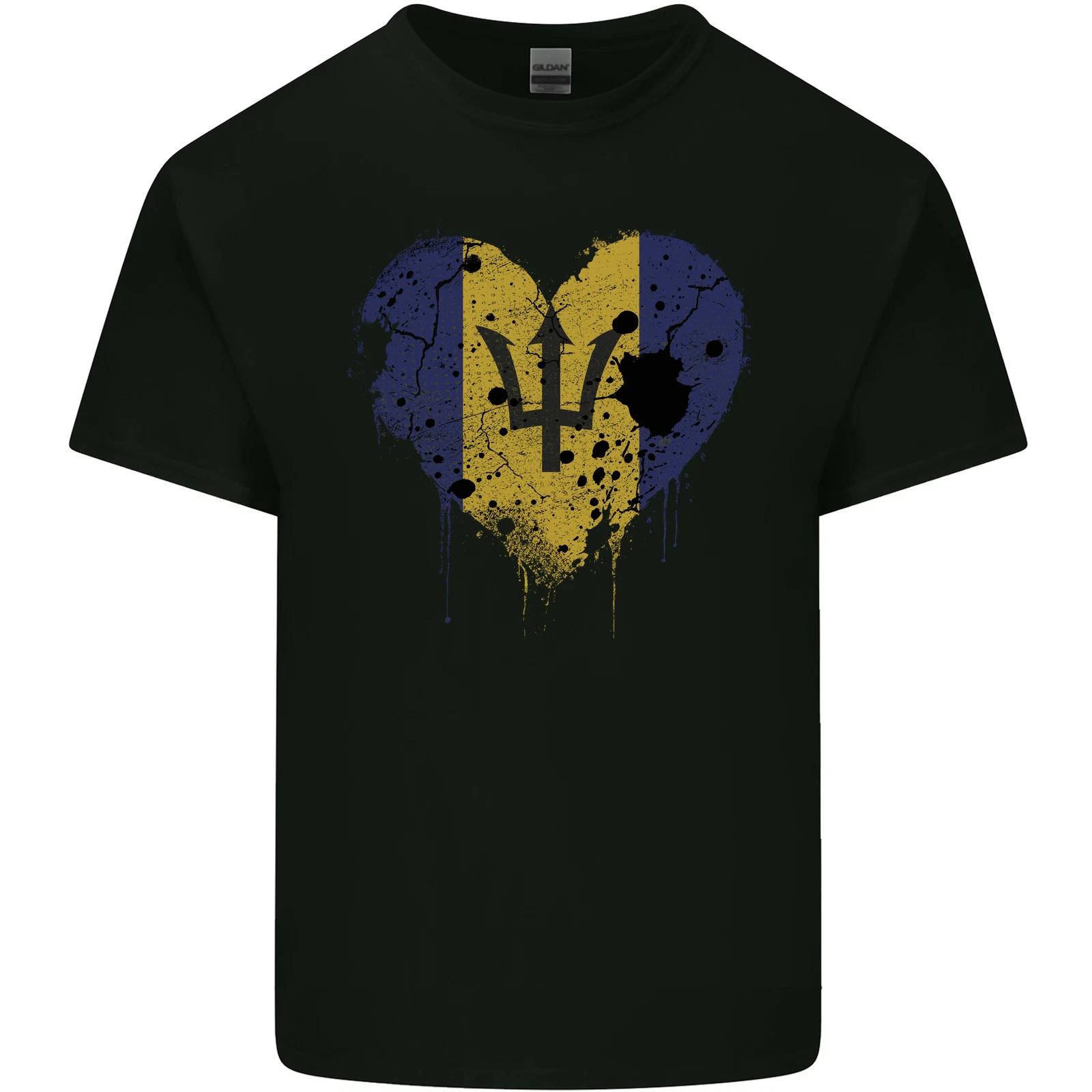 Love Barbados Flag Barbadians Day Football Kids T-Shirt Childrens XL