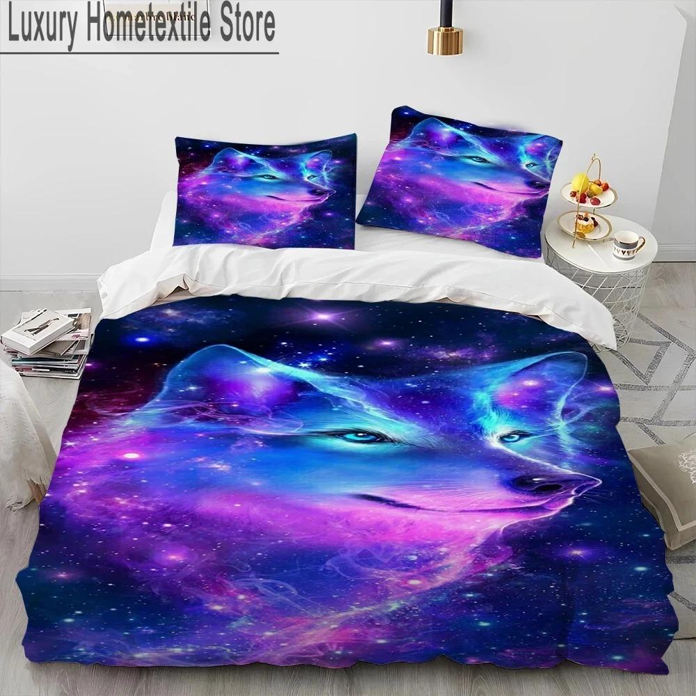 3D Tiger Leopard Wolf Animal Luxury Comforter Bedding Set,Duvet Cover Bed Set Quilt Cover Pillowcase,King Queen Size Bedding Set