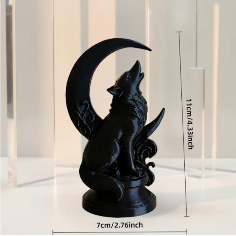 Moon Wolf Totem Ornament, Perfect For Art Decoration Statues In Living Rooms, Study/Bookshelves, Offices, And Entrances