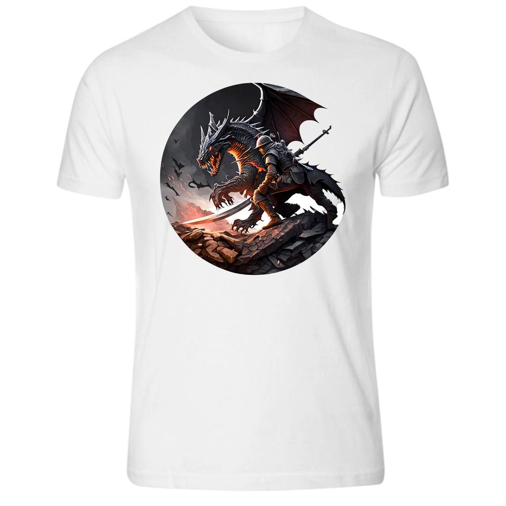 Dragon Fighting Black and White Unisex unisex T-Shirt Tee S -5XL