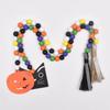 Pumpkin Black Cat Halloween Wooden Bead Garland Natural Halloween Bead String  Halloween