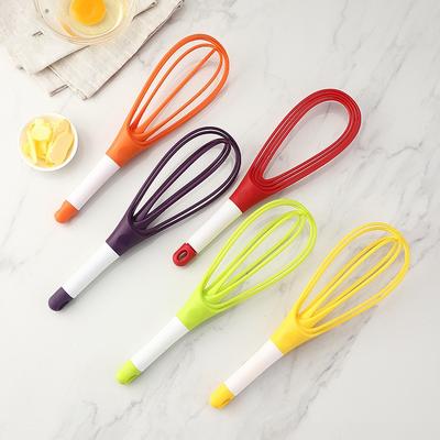 New Creative Egg Beaters Rotary Whisk Dual Purpose Plastic Folding Storage Mixer Multifunctional Hand Mixer Kitchen Accessories